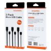 HWL-4009_3.jpg 3 PCS HAWEEL 1m High Speed Micro USB to USB Data Sync Charging Cable Kits For Galaxy, Huawei, Xiaomi, LG, HTC and other Smart Phones