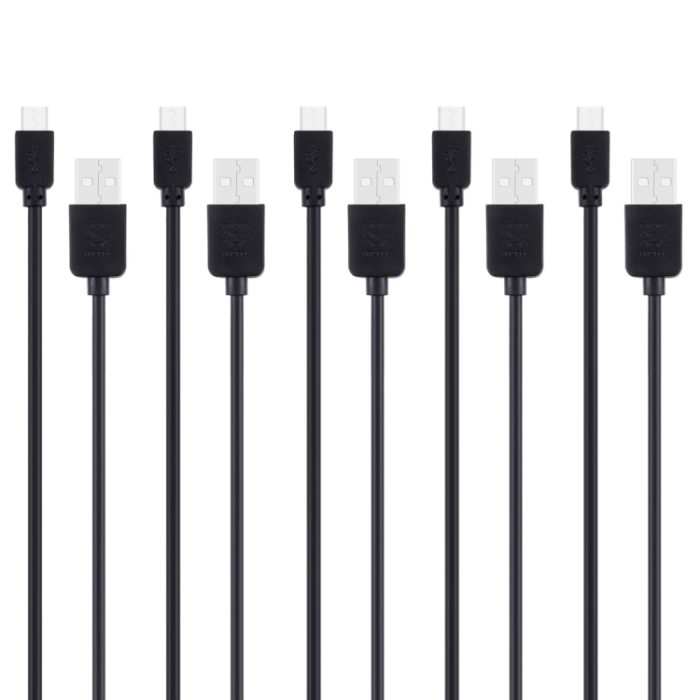 5 PCS HAWEEL 1m High Speed Micro USB to USB Data Sync Charging Cable Kits, For Samsung, Huawei, Xiaomi, LG, HTC and other Smartphones