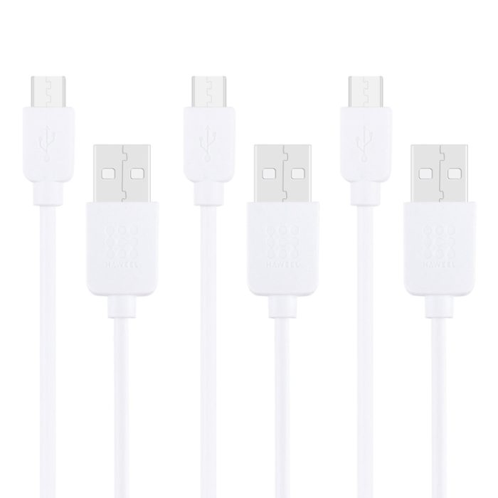 3 PCS HAWEEL 1m High Speed Micro USB to USB Data Sync Charging Cable Kits, For Samsung, Huawei, Xiaomi, LG, HTC and other Smartphones