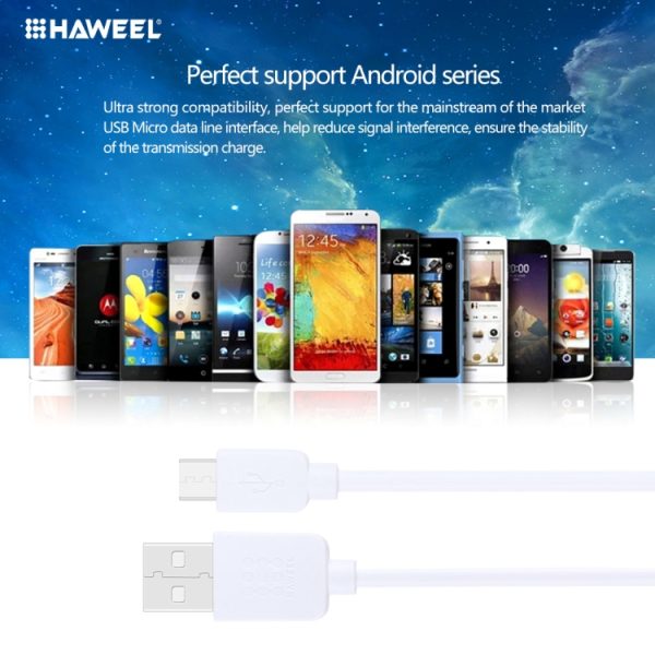 HWL-4015_4.jpg 5 PCS HAWEEL 1m High Speed Micro USB to USB Data Sync Charging Cable Kits, For Samsung, Huawei, Xiaomi, LG, HTC and other Smartphones