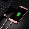 HWL1024RG_5.jpg HAWEEL 1m Woven Style Metal Head 3A High Current Micro USB to USB Sync Data Charging Cable, For Samsung, Huawei, Xiaomi, LG, HTC and other Smartphones(Rose Gold)