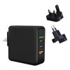 IP8G0673B-1.jpg 65W USB Ports x 1 + Type-C Port x 2 GaN Portable Mini Fast Charger Travel Charger with UK & US & EU Plug Set