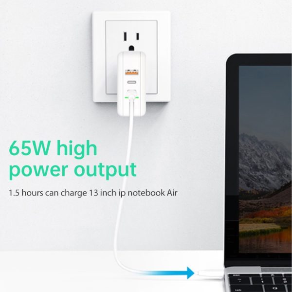 IP8G0673B_8.jpg 65W USB Ports x 1 + Type-C Port x 2 GaN Portable Mini Fast Charger Travel Charger with UK & US & EU Plug Set