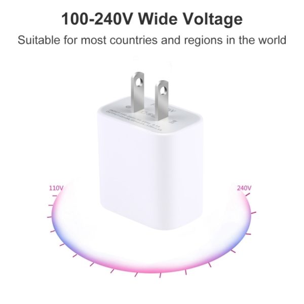 IP8G0733_3.jpg PD 20W Single USB-C / Type-C Interface Travel Charger, US Plug