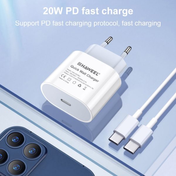 IP8G0733_5.jpg PD 20W Single USB-C / Type-C Interface Travel Charger, US Plug