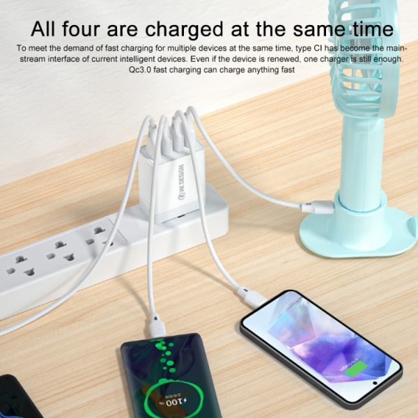 IP8G0881US_2.jpg WK WP-U125 Youpin Series 18W QC3.0 4 USB Ports Fast Travel Charger, CN Plug / US Plug, CN Plug / US Plug