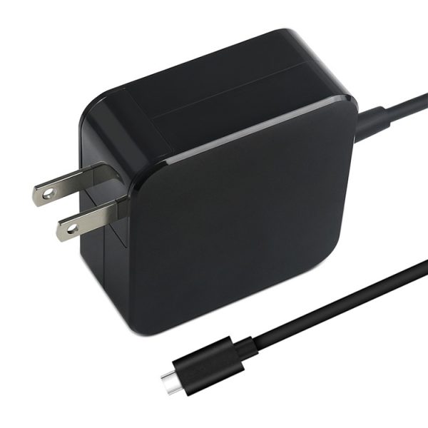 65W USB-C / Type-C Power Adapter Portable Charger for Laptops with Type-C Charging Cable, US Plug