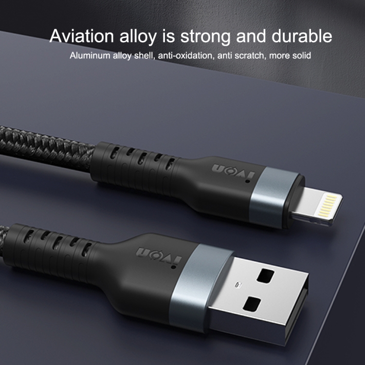 IVON CA88 12W 2.4A USB to Micro USB Nylon Braid Fast Charge Data Cable, Cable Length: 1m, Micro USB 6 IVON CA88 12W 2.4A USB to Micro USB Nylon Braid Fast Charge Data Cable, Cable Length: 1m, Micro USB - Image 6