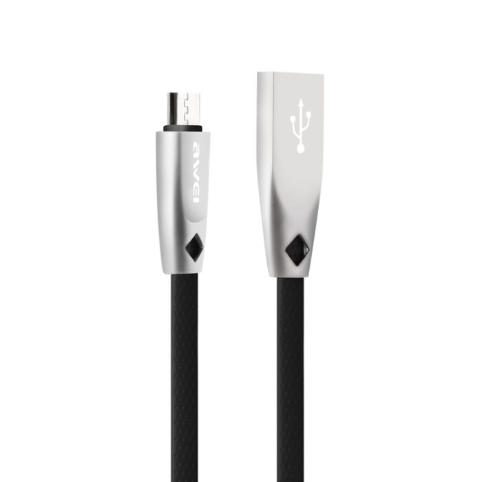 AWEI CL-96 USB to Micro USB Portable TPE + Aluminum Alloy Data Cable, 2A, Length: 1m