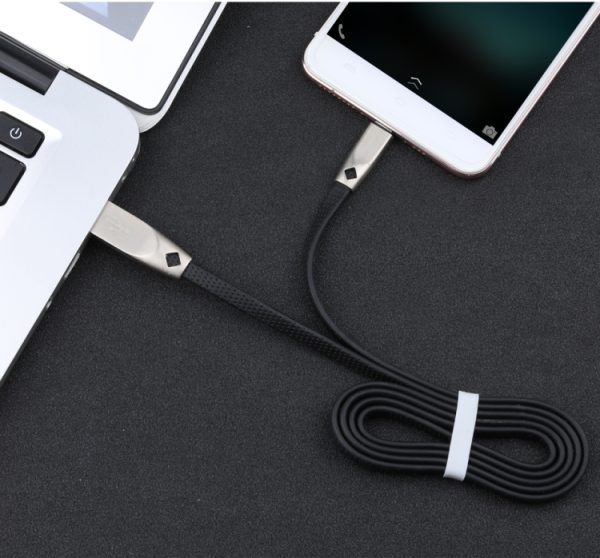 IP8G7851B_1.jpg AWEI CL-96 USB to Micro USB Portable TPE + Aluminum Alloy Data Cable, 2A, Length: 1m