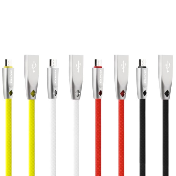 IP8G7851B_2.jpg AWEI CL-96 USB to Micro USB Portable TPE + Aluminum Alloy Data Cable, 2A, Length: 1m