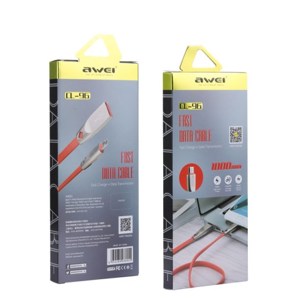 IP8G7851B_3.jpg AWEI CL-96 USB to Micro USB Portable TPE + Aluminum Alloy Data Cable, 2A, Length: 1m