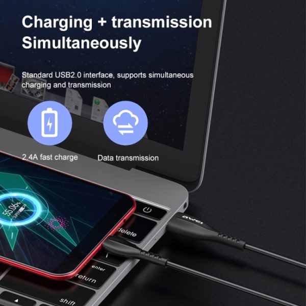 IP8G8635_8-1.jpg awei CL-115M 1m 2.4A USB to Micro USB Charging Cable