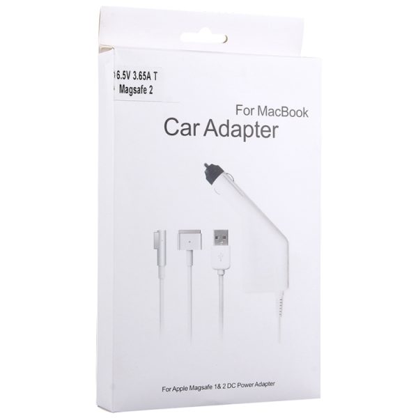 MBC1383W_2.jpg 60W 16.5V 3.65A 5 Pin T Style MagSafe 2 Car Charger with 1 USB Port for Apple Macbook A1465 / A1502 / A1435 / MD212 / MD2123 / MD662, Length: 1.7m