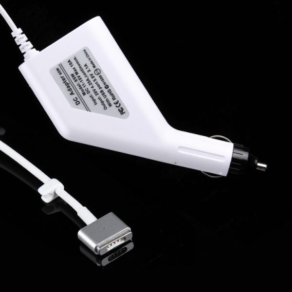 MBC1384W_2.jpg 85W 20V 4.25A 5 Pin T Style MagSafe 2 Car Charger with 1 USB Port for Apple Macbook A1398 / A1424 / MC975 / MC976 / ME664 / ME665, Length: 1.7m, 85W 20V 4.25A