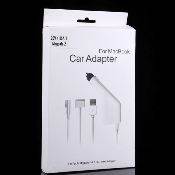MBC1384W_4.jpg 85W 20V 4.25A 5 Pin T Style MagSafe 2 Car Charger with 1 USB Port for Apple Macbook A1398 / A1424 / MC975 / MC976 / ME664 / ME665, Length: 1.7m, 85W 20V 4.25A