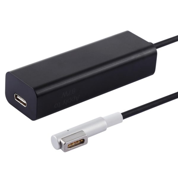 PC6502B_3.jpg AnyWatt 85W USB-C / Type-C Female to 5 Pin MagSafe 1 Male L Head Series Charge Adapter Converter for MacBook, 85W Black
