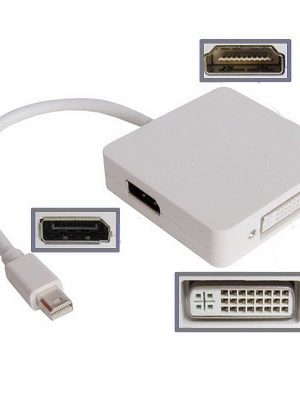 Mini DisplayPort to DVI, DisplayPort, HDMI Port for Apple(White)