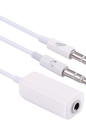 3.5mm Female to 3.5mm Male Microphone Jack + 3.5mm Male Earphone Jack Adapter Cable for Apple Computer, Length: 78cm(White)