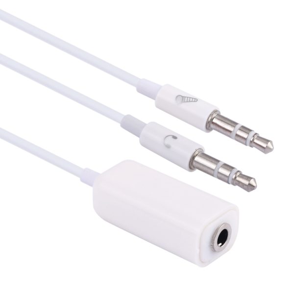 S-MAC-0233.jpg 3.5mm Female to 3.5mm Male Microphone Jack + 3.5mm Male Earphone Jack Adapter Cable for Apple Computer, Length: 78cm(White)
