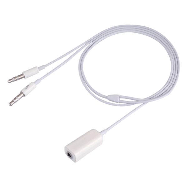 S-MAC-0233_2.jpg 3.5mm Female to 3.5mm Male Microphone Jack + 3.5mm Male Earphone Jack Adapter Cable for Apple Computer, Length: 78cm(White)