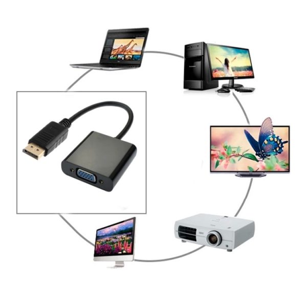 S-PC-0435_3.jpg DisplayPort Male to VGA Female Adapter(Black)