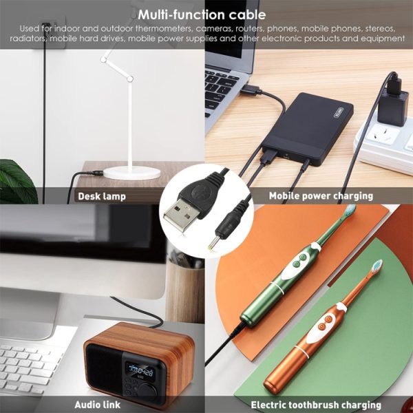 S-PC-05261_6.jpg USB to 2.5mm DC Charging Cable, Length: 65cm(Black)