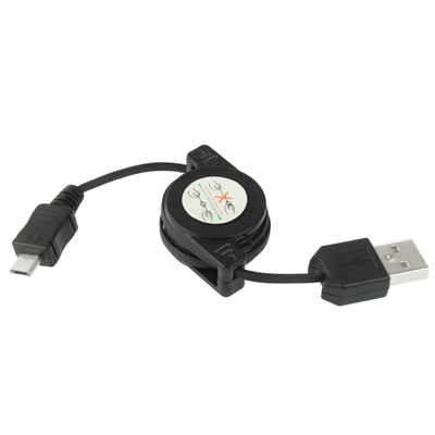 S-PC-1335B-1.jpg USB 2.0 to Micro USB Retractable Data Cable, Length: 10cm (Can be Extended to 75cm)