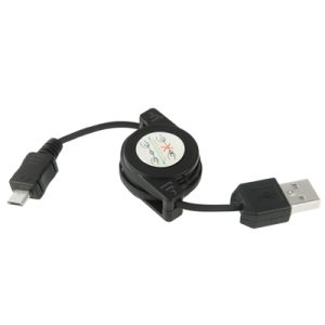 USB 2.0 to Micro USB Retractable Data Cable, Length: 10cm (Can be Extended to 75cm)