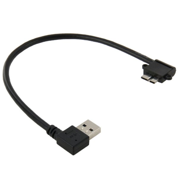 S-PC-3218_1.jpg 26cm 90 Degree Right Angle USB 3.0 to 90 Degree Right Angle Micro 3.0 Data Cable for Galaxy Note III / N9000