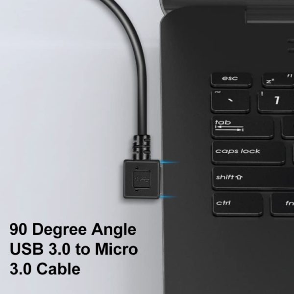 S-PC-3218_5.jpg 26cm 90 Degree Right Angle USB 3.0 to 90 Degree Right Angle Micro 3.0 Data Cable for Galaxy Note III / N9000