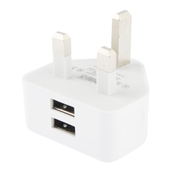 S-SCS-1004.jpg UK Plug 5V 2.1A Dual Port USB Charge Adapter(White)