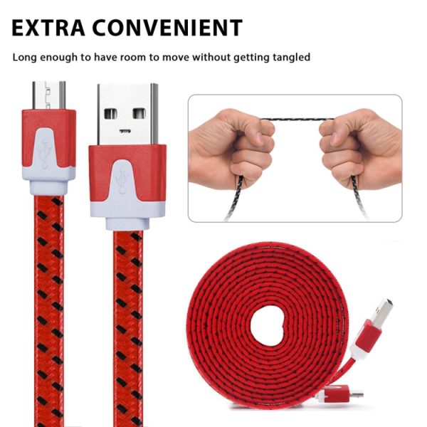 S-SCS-1398R_2.jpg 2m Woven Style Micro USB to USB Data / Charging Cable
