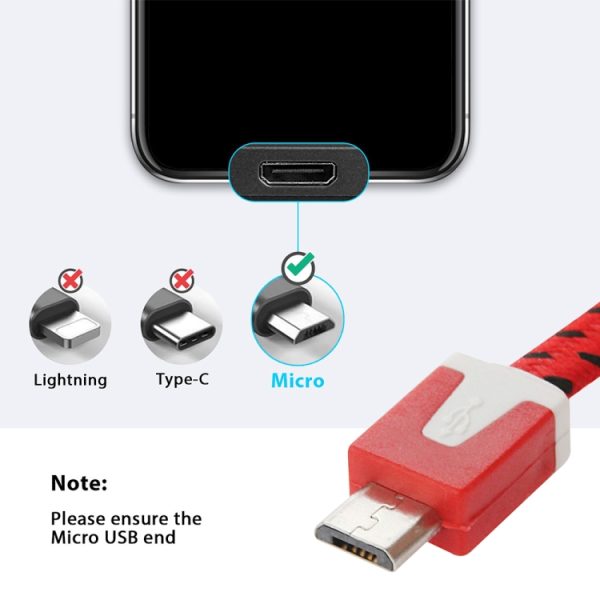 S-SCS-1398R_4.jpg 2m Woven Style Micro USB to USB Data / Charging Cable