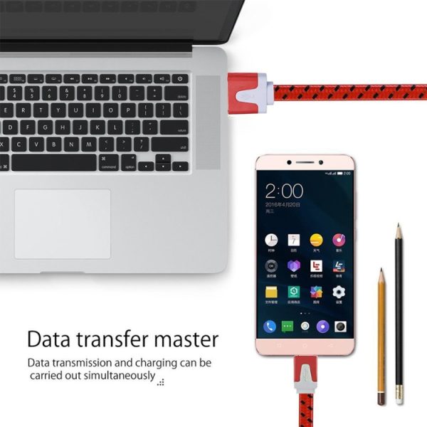 S-SCS-1398R_5.jpg 2m Woven Style Micro USB to USB Data / Charging Cable