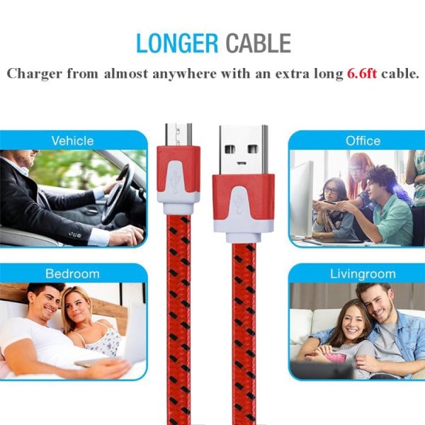 S-SCS-1398R_7.jpg 2m Woven Style Micro USB to USB Data / Charging Cable