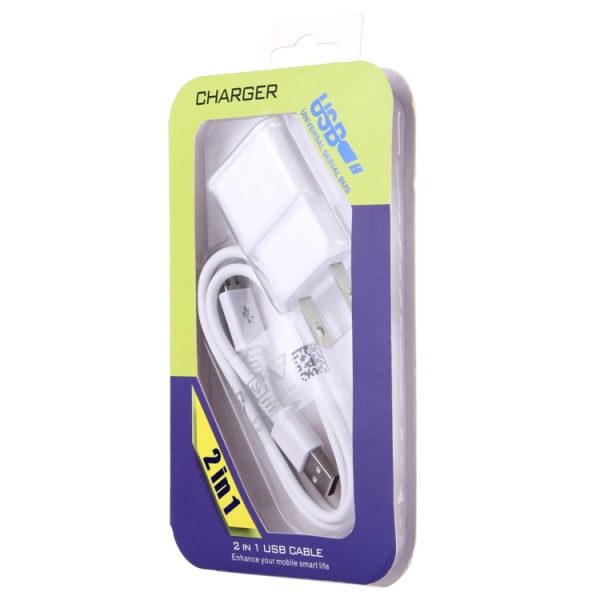 S-SCS-1753_5.jpg Micro 5 Pin USB Sync Cable + US Plug Travel Charger(White)