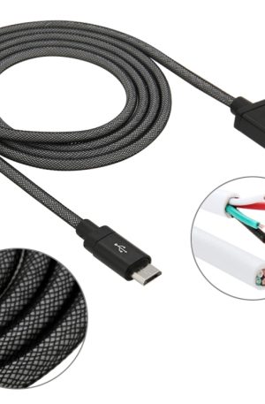 1m Net Style High Quality Metal Head Micro USB to USB Data / Charging Cable