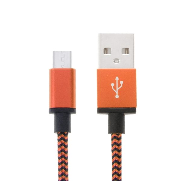 S-SCS-4591E-1.jpg 2m Woven Style Micro USB to USB 2.0 Data / Charger Cable
