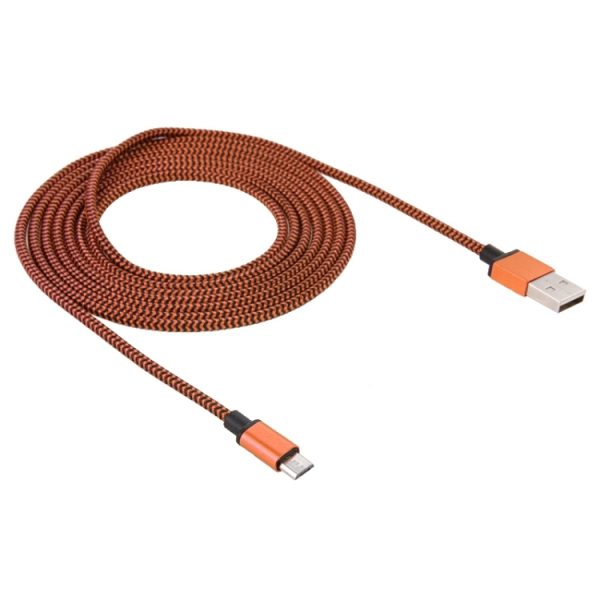 S-SCS-4591E_1.jpg 2m Woven Style Micro USB to USB 2.0 Data / Charger Cable