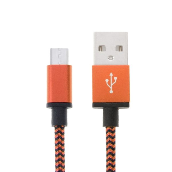 S-SCS-4591E_2.jpg 2m Woven Style Micro USB to USB 2.0 Data / Charger Cable
