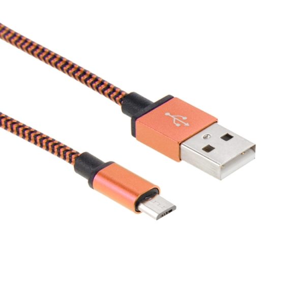 S-SCS-4591E_3.jpg 2m Woven Style Micro USB to USB 2.0 Data / Charger Cable