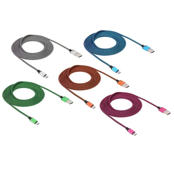 S-SCS-4591_B1.jpg 2m Woven Style Micro USB to USB 2.0 Data / Charger Cable