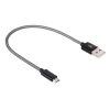 S-SCS-4890B-1.jpg 25cm Net Style Metal Head Micro USB to USB 2.0 Data / Charger Cable
