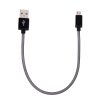 S-SCS-4890B_1.jpg 25cm Net Style Metal Head Micro USB to USB 2.0 Data / Charger Cable