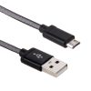 S-SCS-4890B_2.jpg 25cm Net Style Metal Head Micro USB to USB 2.0 Data / Charger Cable