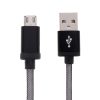 S-SCS-4890B_3.jpg 25cm Net Style Metal Head Micro USB to USB 2.0 Data / Charger Cable