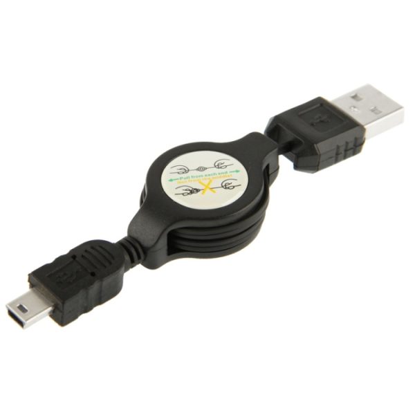 S-TC-0517_1.jpg USB Retractable Data & Charger Cable for Motorola V3 / Mobile Phone / MP3 / MP4 / Digital Camera / GPS, Length: 10cm (Can be Extended to 80cm), Black, USB 2.0 to Mini 5 Pin, USB 1.1 to Mini 5 Pin