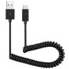 S-WMCS-0067.jpg Micro USB Data Sync Charger Coiled Cable, Length: 27.5cm (can be extended up to 100cm)(Black)