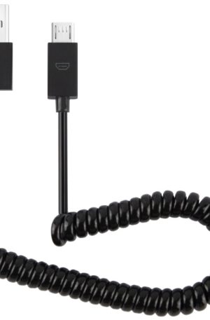 Micro USB Data Sync Charger Coiled Cable, Length: 27.5cm (can be extended up to 100cm)(Black)